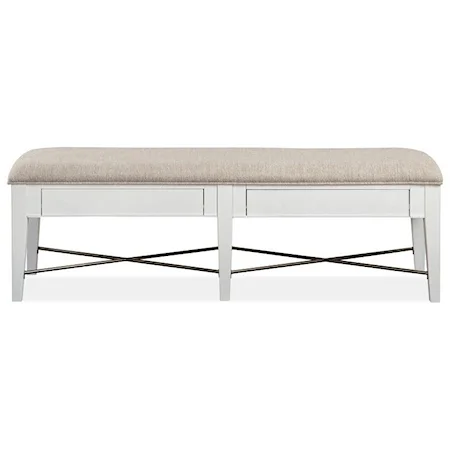Storage Dining Bench with Upholstered Seat and 2 Drawers